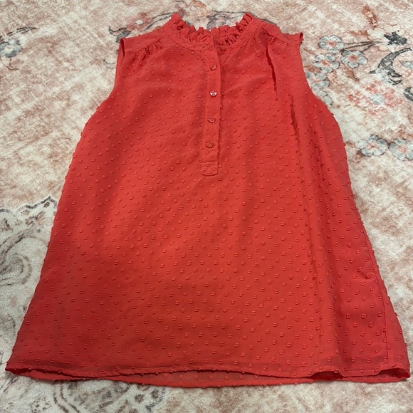 J. Crew size 6, coral Sleeveless Textured Blouse - Picture 1 of 3